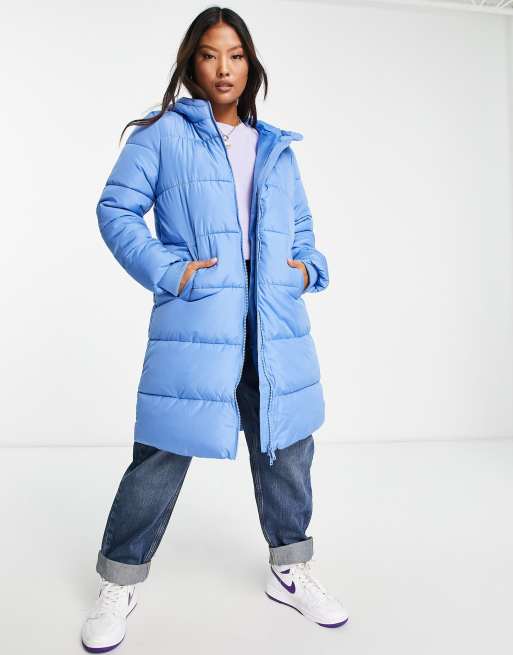 Women's long padded hot sale coat with hood