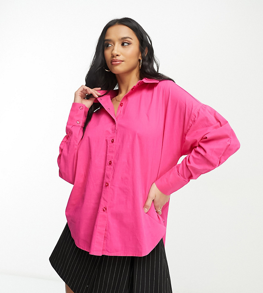 loose shirt in bright pink