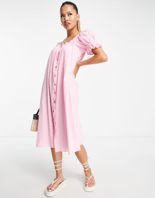 Pieces jurk online roze