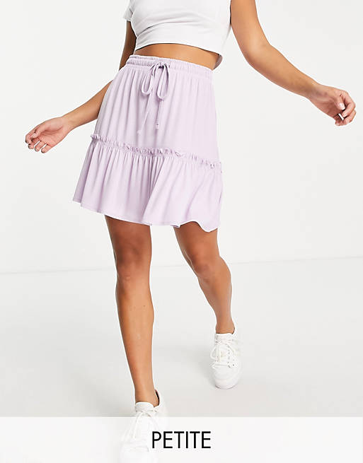 Pieces Petite mini skirt in lilac