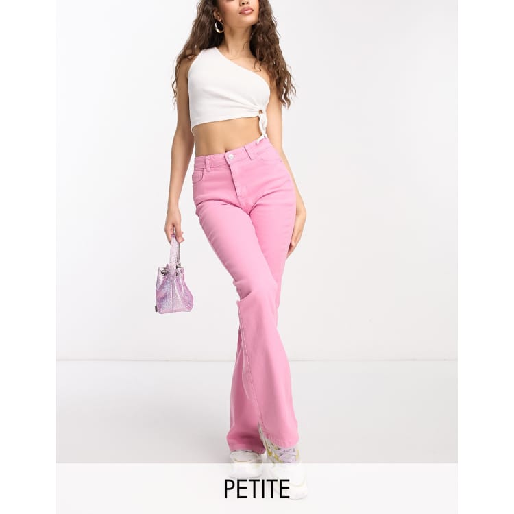 Pink flare hot sale pants jeans