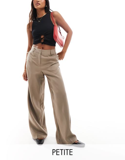 Pieces Petite pleat front tailored pants in camel