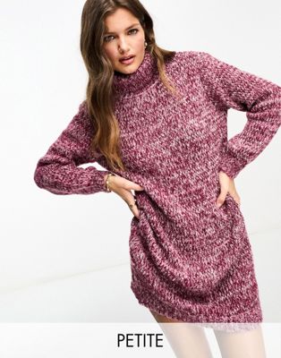 Pieces Petite high neck knitted mini jumper dress in purple - ASOS Price Checker