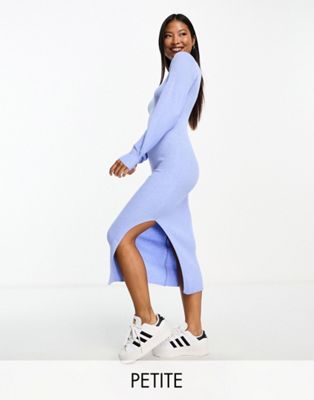 Pieces Petite balloon sleeve knitted maxi jumper dress in baby blue - ASOS Price Checker
