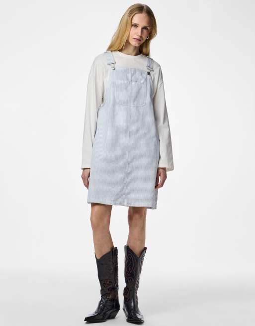 Pieces Pinafore dress in light blue, 4 of 4