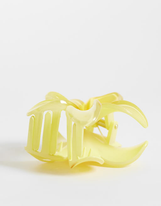 Pieces - Pince à cheveux fleur hawaïenne - Jaune, 2 de 3