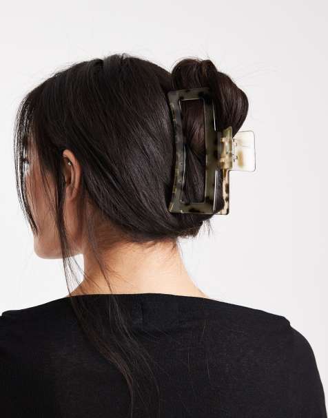Pieces - Pinza per capelli grande con stampa leopardata - view 1