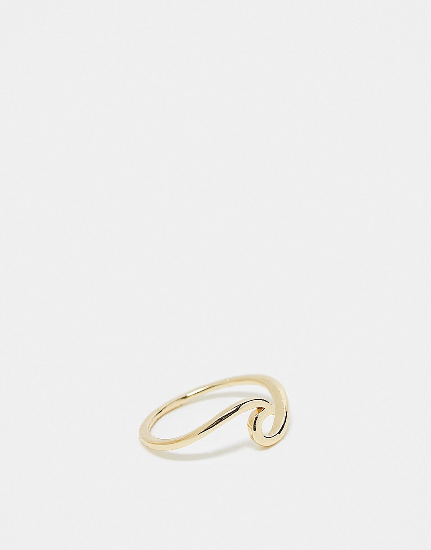 plated gift boxed wave ring in gold