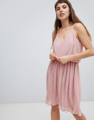 pleated slip dress