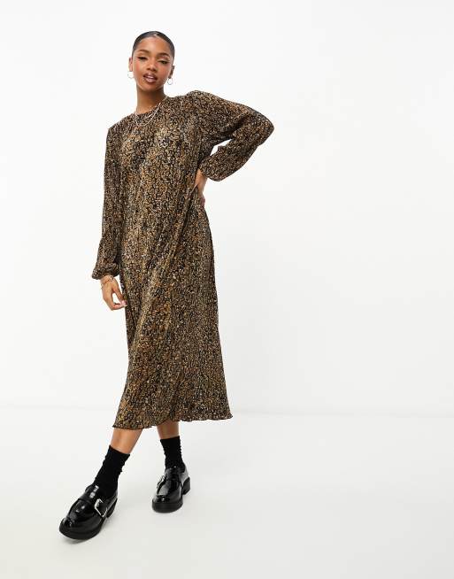 Leopard print midi dress asos online