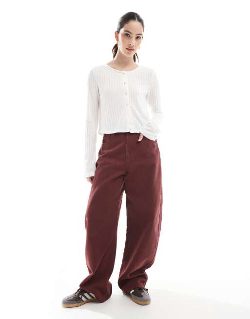 Pieces pointelle cardigan in cloud white