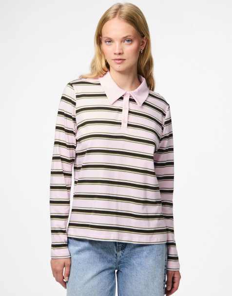 Pieces Polo shirt in pink tulle - view 1