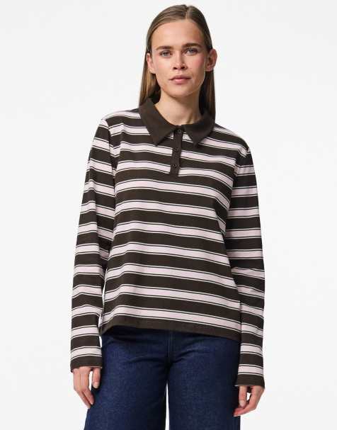 Pieces - Poloshirt in delicioso - view 1