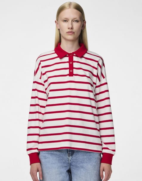 Pieces - Poloshirt in felwit - view 1