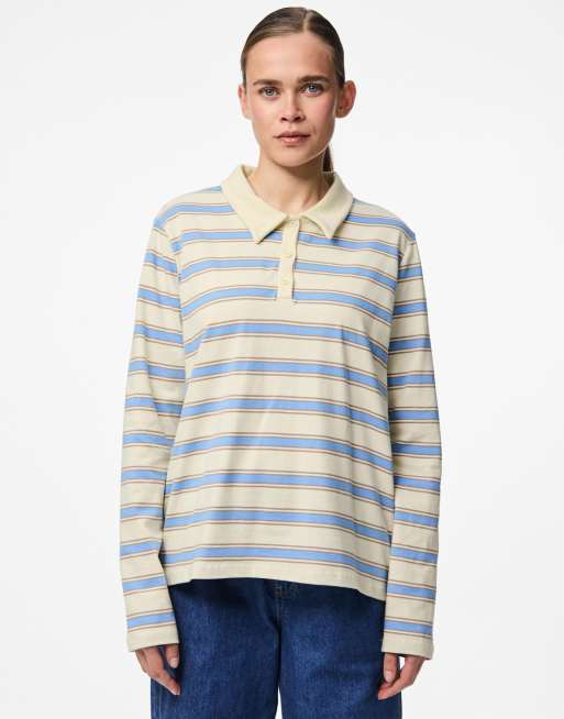 Pieces - Poloshirt in wolkencrème