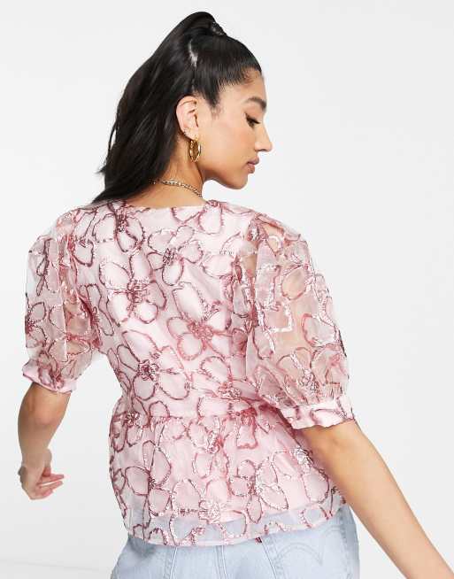 Premium Lace Occasion Peplum Top