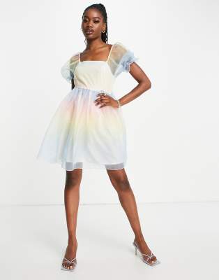 White dress clearance rainbow