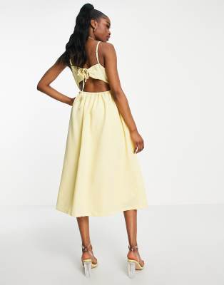 pastel yellow dress midi