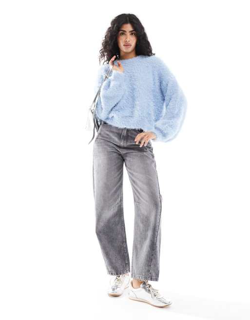 Pieces Pull duveteux Bleu ASOS