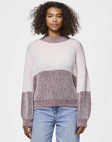 Pieces - Pull en maille - Bordeaux - view 1