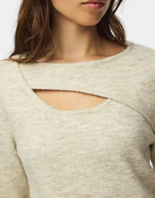 Pieces pull en maille gris blanc, 5 de 7