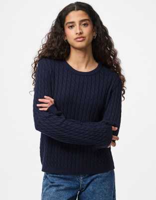 Pieces - Pullover in maritimem Blau