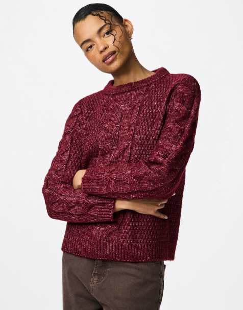 Pieces – Pullover in Tawny Port - view 1
