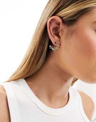 Pieces stud diamante small hoops in gold