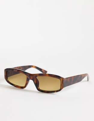 PIECES - Rechteckige Sonnenbrille in Schildpattoptik-Bunt