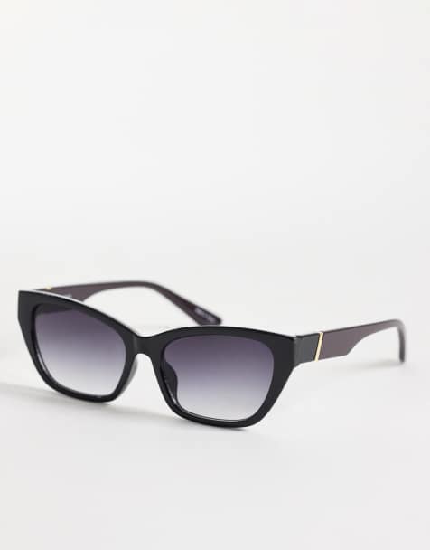 Pieces – Rechteckige Sonnenbrille in Schwarz - view 1