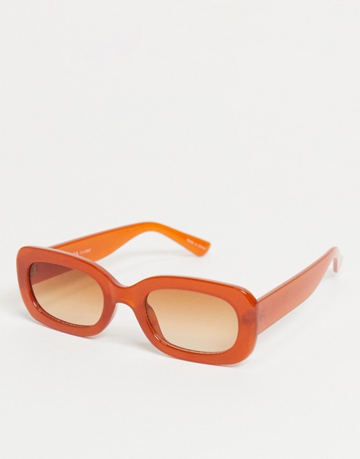 Pieces rectangle sunglasses in orange