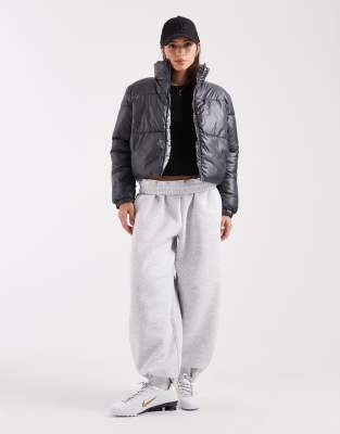 Pieces Reversible Padded Jacket In Blue
