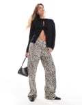 [Pieces] Pieces reversible tie front cardigan in black M BLACK