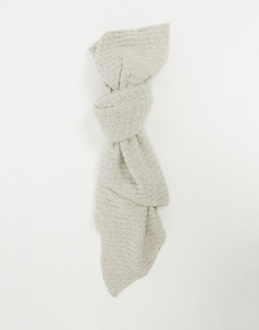Pieces ribbed extra long scarf in cream