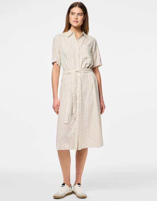 Pieces - Robe chemise - Beige