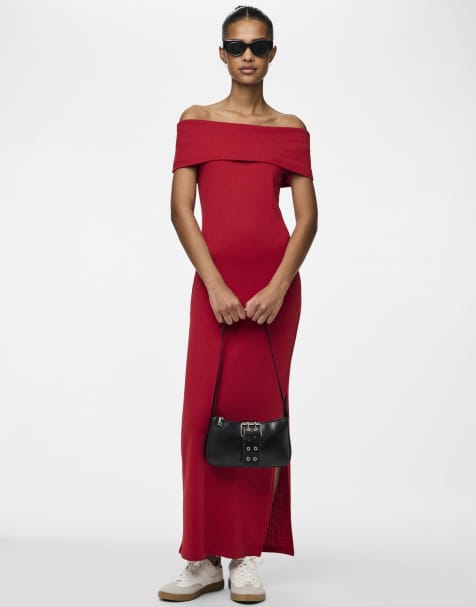 Pieces - Robe longue - Rouge à haut risque - view 1