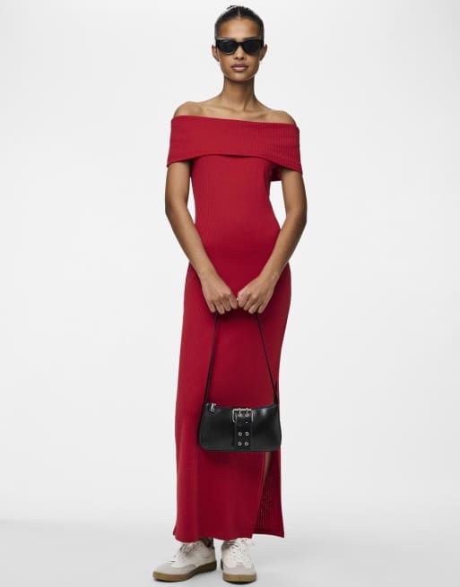 Pieces - Robe longue - Rouge à haut risque