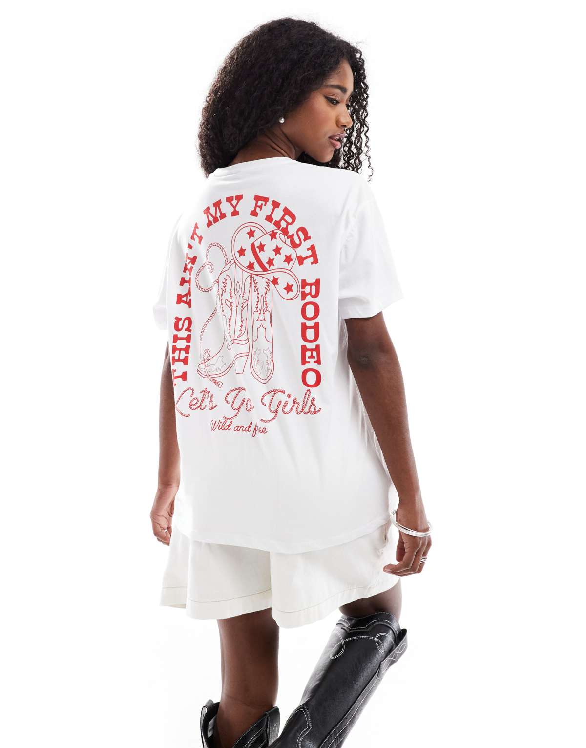 Pieces rodeo oversized t-shirt in white