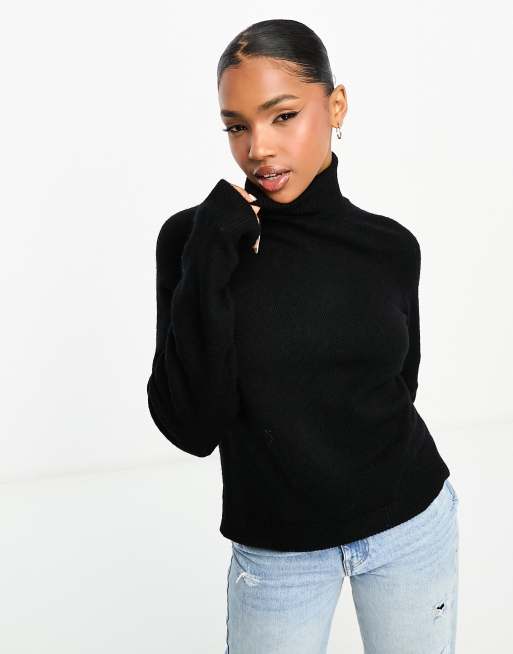 Black polo 2025 neck jumper women