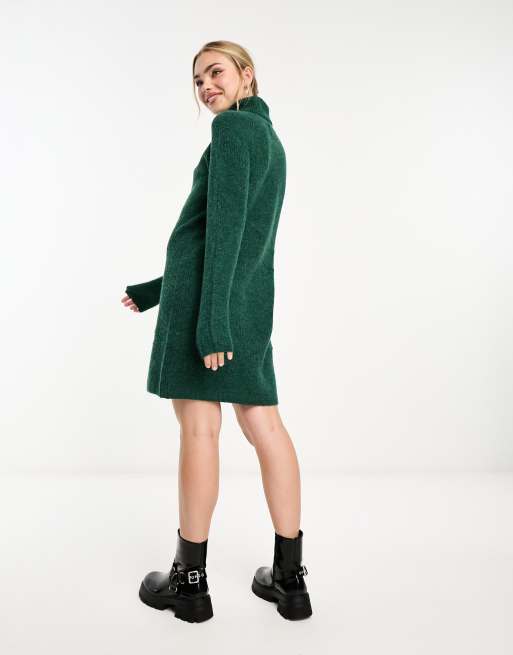 Buy Green Roll Neck Knitted Dress 20, Dresses