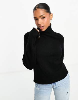 roll neck sweater in black