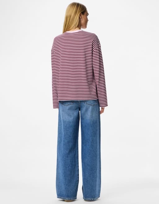 PIECES - Rosa langærmet top, 2 af 7