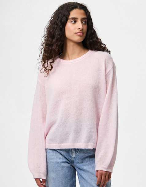 Pieces – Rosa, stickad pullover - view 1
