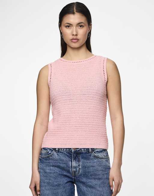 Pieces – Rosa topp i vändbar design