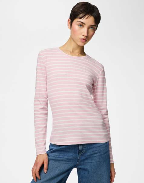 Pieces – Rosa topp med långa ärmar - view 1