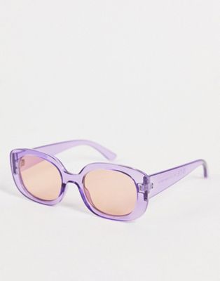 Pieces rounded sunglasses in lilac