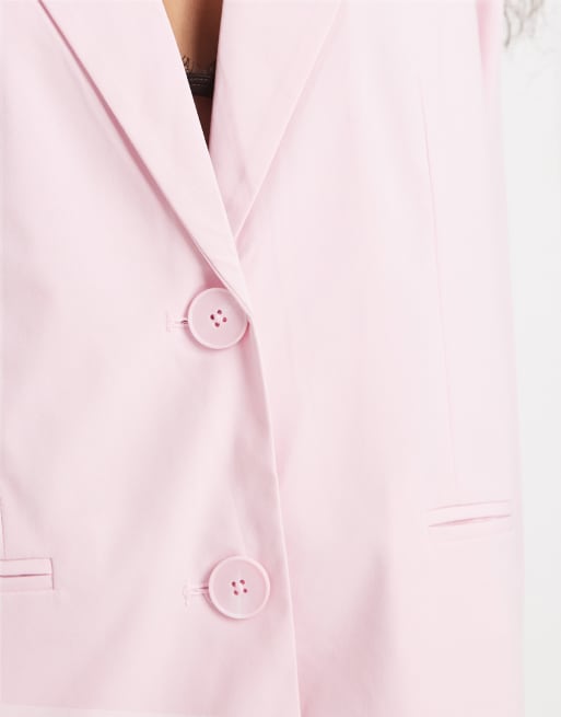 Pieces – Różowa elegancka marynarka oversize, część zestawu, 3 z 4