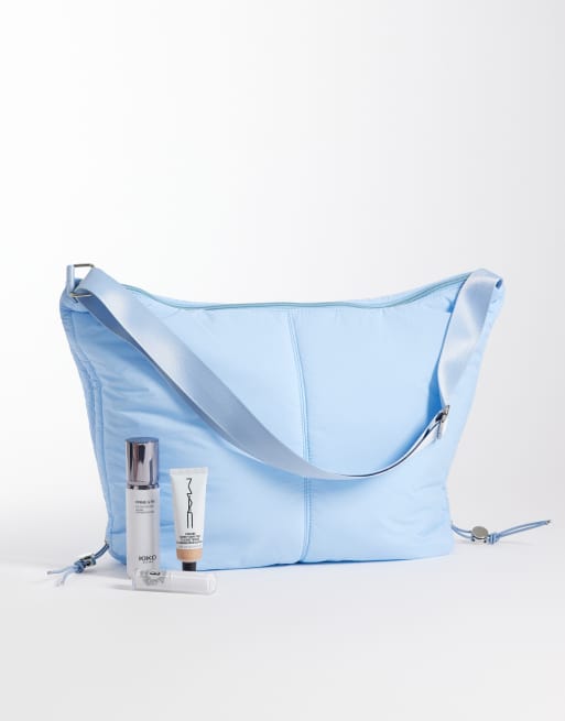 Pieces ruched crossbody bag in powder blue, 2 of 4