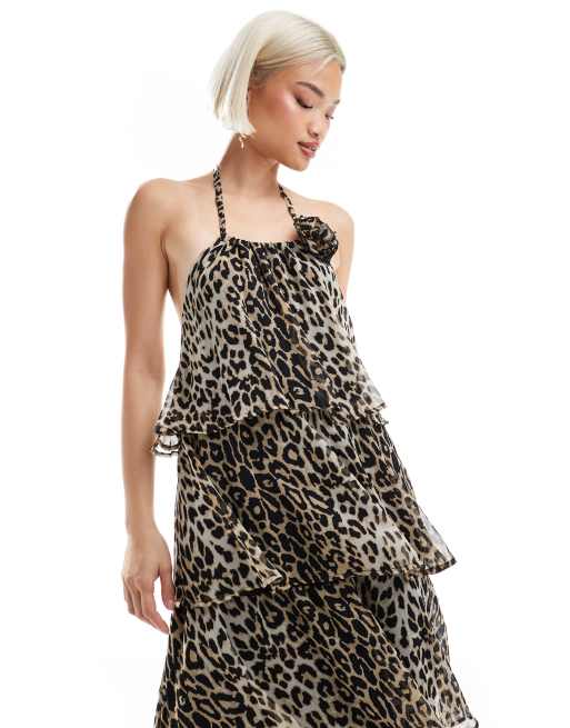 chinese dress ladies Tiered Leopard Maxi Dress – Barnberry Lane main image 1
