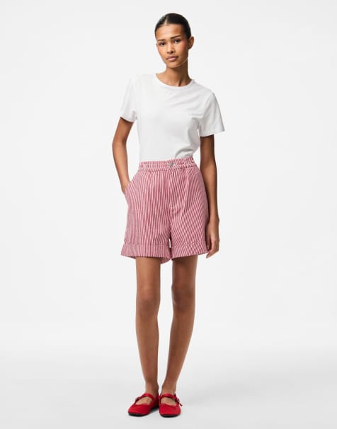 Pieces – Salsaröda shorts - view 1